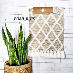 Habitat Decor Diamond Wool & Jute Wall Tapestry